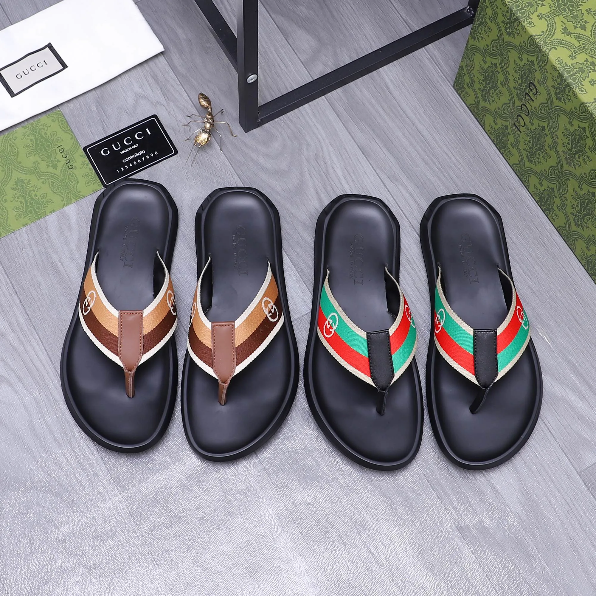 Premium Gucci Hausschuhe GUCCI Anfrage Obermaterial ausgewähltem Lederfutter