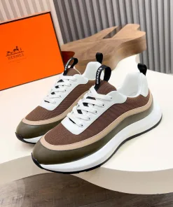 High Quality Hermes HerrenFreizeitsportschuhe Lässige Obermaterial Rindsleder atmungsaktivem Mesh