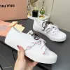 Luxury Miu Miu Einzelne Schuhe Lederschuhe weiße Turnschuhe neuen Modellen gehören dünne weiße