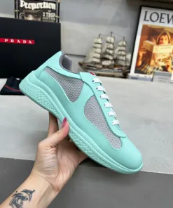 Premium Prada Turnschuhe Importiertes kombiniertes weiches Gummi Lammlederfutter