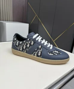 Hochwertige Dior Rutschfeste Schuhe Dunkelblaues Vollnarbenleder Rind passendem komplett