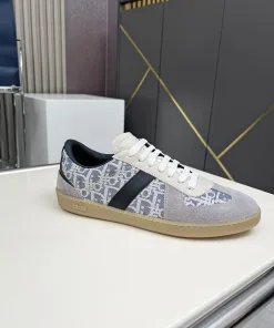 Premium Dior Rutschfeste Schuhe Dunkelgraues Wildleder passendem komplett kantenbemaltem