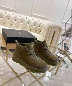 Premium UGG Arbeitsstiefel Schneestiefel Preisgarantie Unisex Olivgrün australisches Lammfell