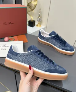 Luxus Loro Piana Lederschuhe Tennisschuhe Hochwertiger erstklassiger Zunge aus weichem Kalbsleder
