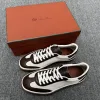 Hochwertige Loro piana Lederschuhe Tennisschuhe grauen Loro iananew Tennisschuhe gewebtem