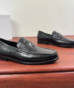 Premium Versace Slipper Lederschuhe Freizeitschuhe aus Leder Slipper aus echtem Leder Neue Versace Echtleder vielseitige Slipper
