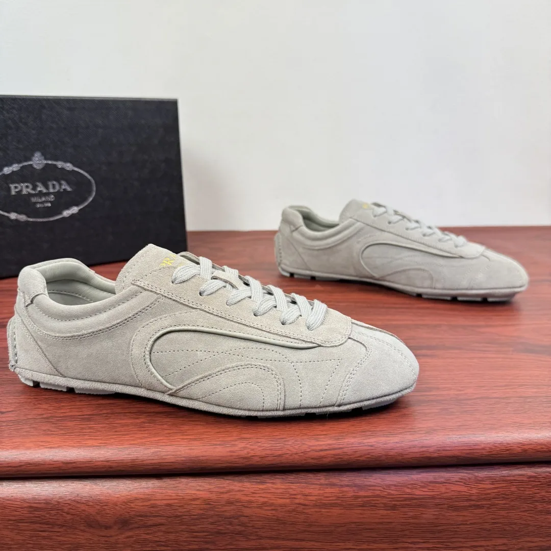 Premium Prada Ledersneaker Lederschuhe Prada Montecarlo Sneaker bequeme Trainingsschuhe