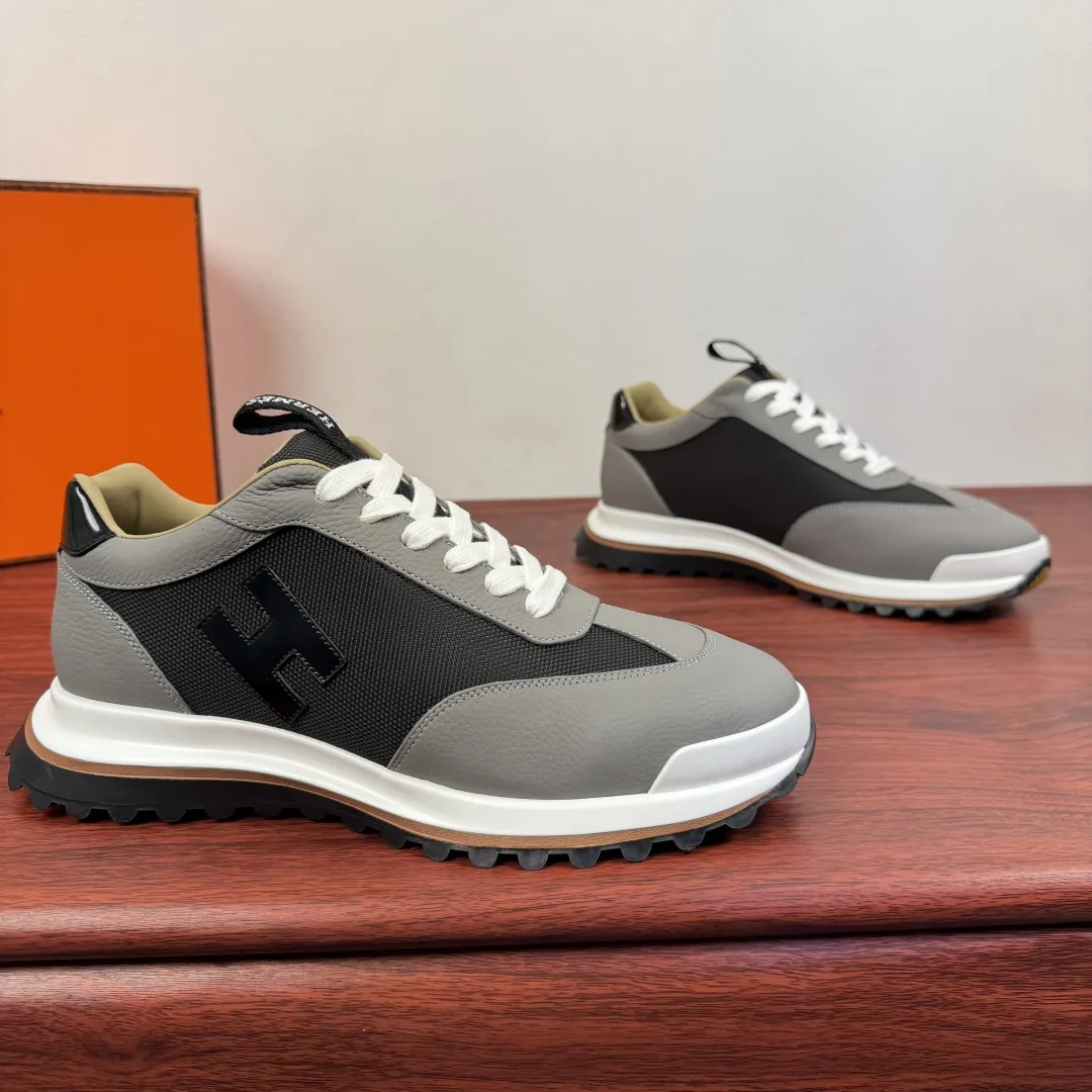 Hochwertige Hermes Lederschuhe Neue Dynamische Freizeitschuhe luxuriösen Materialien