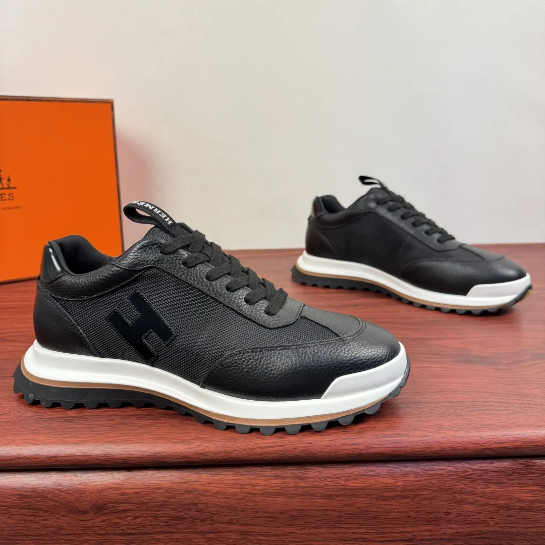 Hochwertige Hermes Lederschuhe Neue Dynamische Freizeitschuhe luxuriösen Materialien