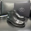 Luxus Prada Hohe Lederschuhe Lederschuhe erstklassige Verarbeitung Prada identisch denen