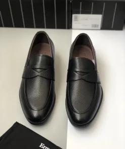 High Quality Zegna Slipper Lederschuhe Freizeitschuhe aus Leder Zegna Original elegante europäische amerikanisch