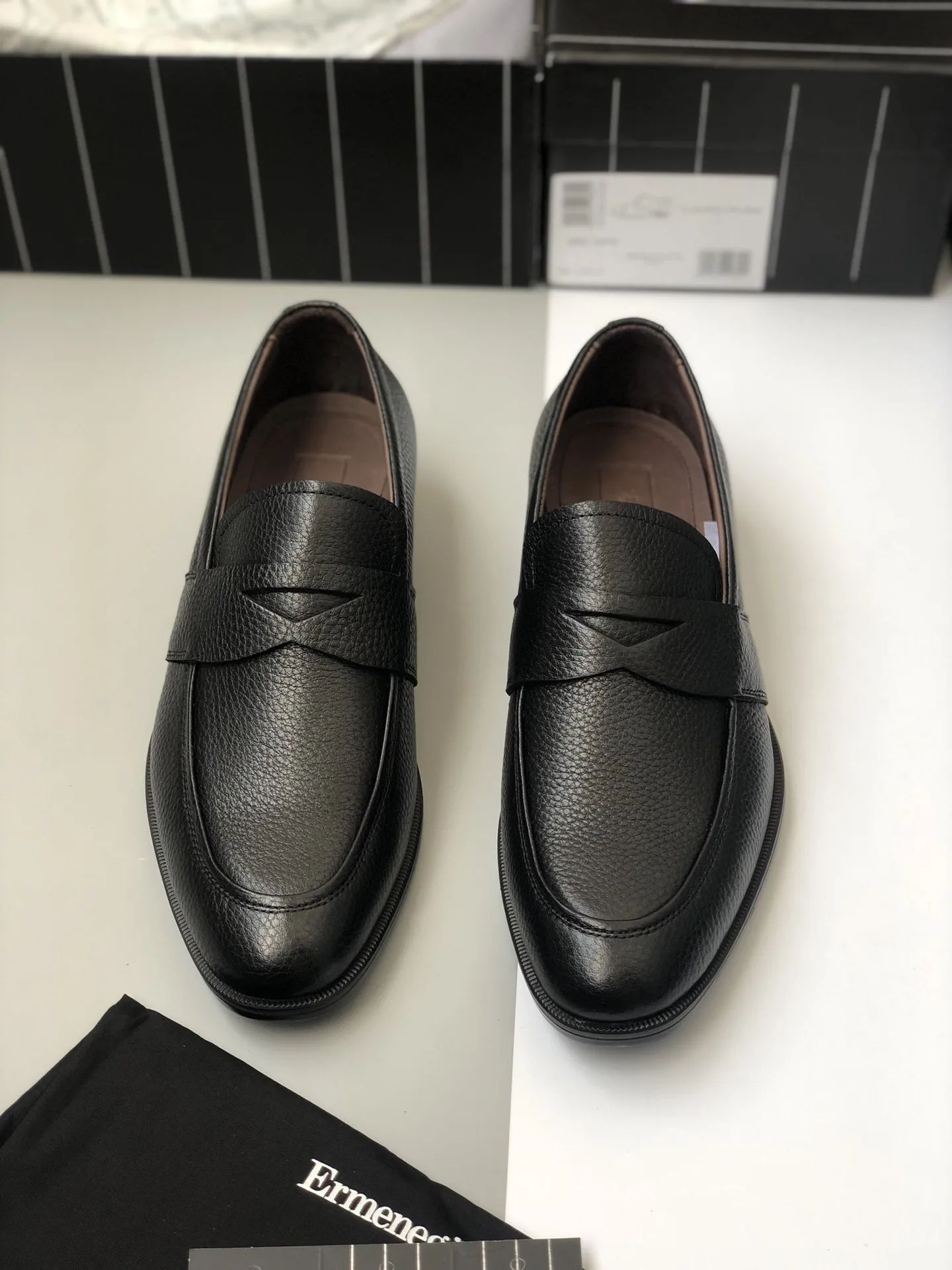 High Quality Zegna Slipper Lederschuhe Freizeitschuhe aus Leder Zegna Original elegante europäische amerikanisch