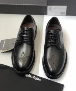 Luxus Zegna DerbySchuhe Lederschuhe Ermenegildo Zegna leichtem importiertem Ziernähten