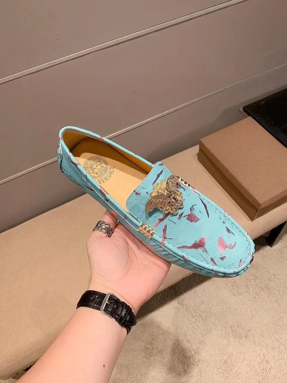 Premium Versace einzelne Schuhe Original Versace Obermaterial importiertem italienischem