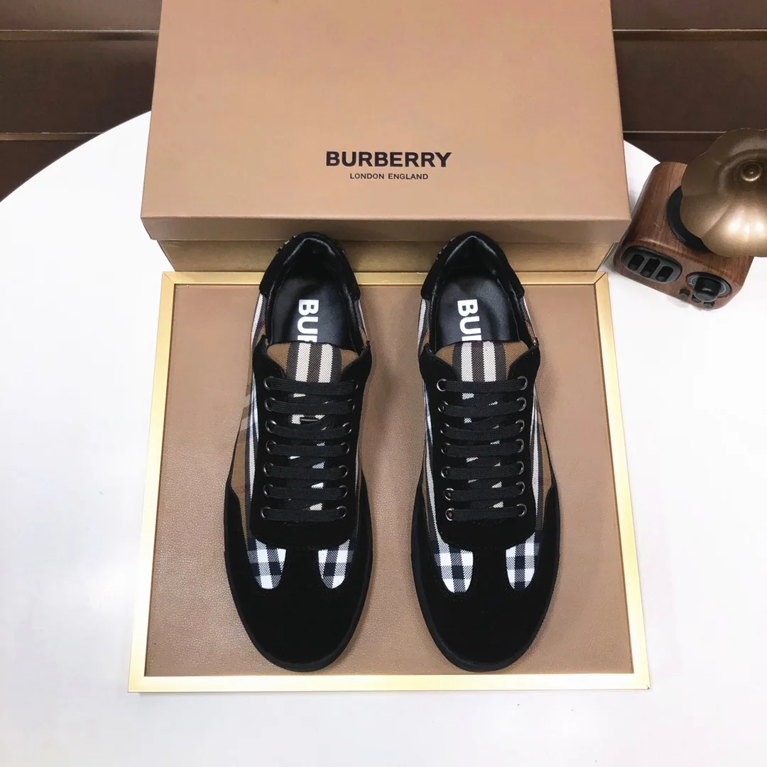 Hochwertige Burberry Turnschuhe Klassische Fabrikpreis Importiertes Rindsleder klassischem