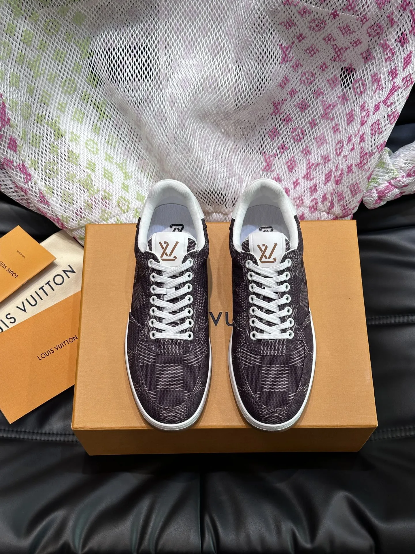 Luxus Louis Vuitton Umweltfreundliche Sportschuhe Rivoli klassisches Schachbrettmuster Dieser umweltfreundliche