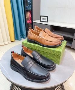 Premium Gucci Herrenlederschuhe Lederschuhe Elegante Hochwertiges italienisches feiner komfortables