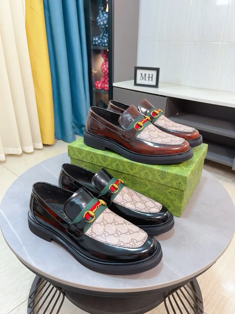 Luxus Gucci Herrenlederschuhe Lederschuhe Lederschuhe Originalqualität