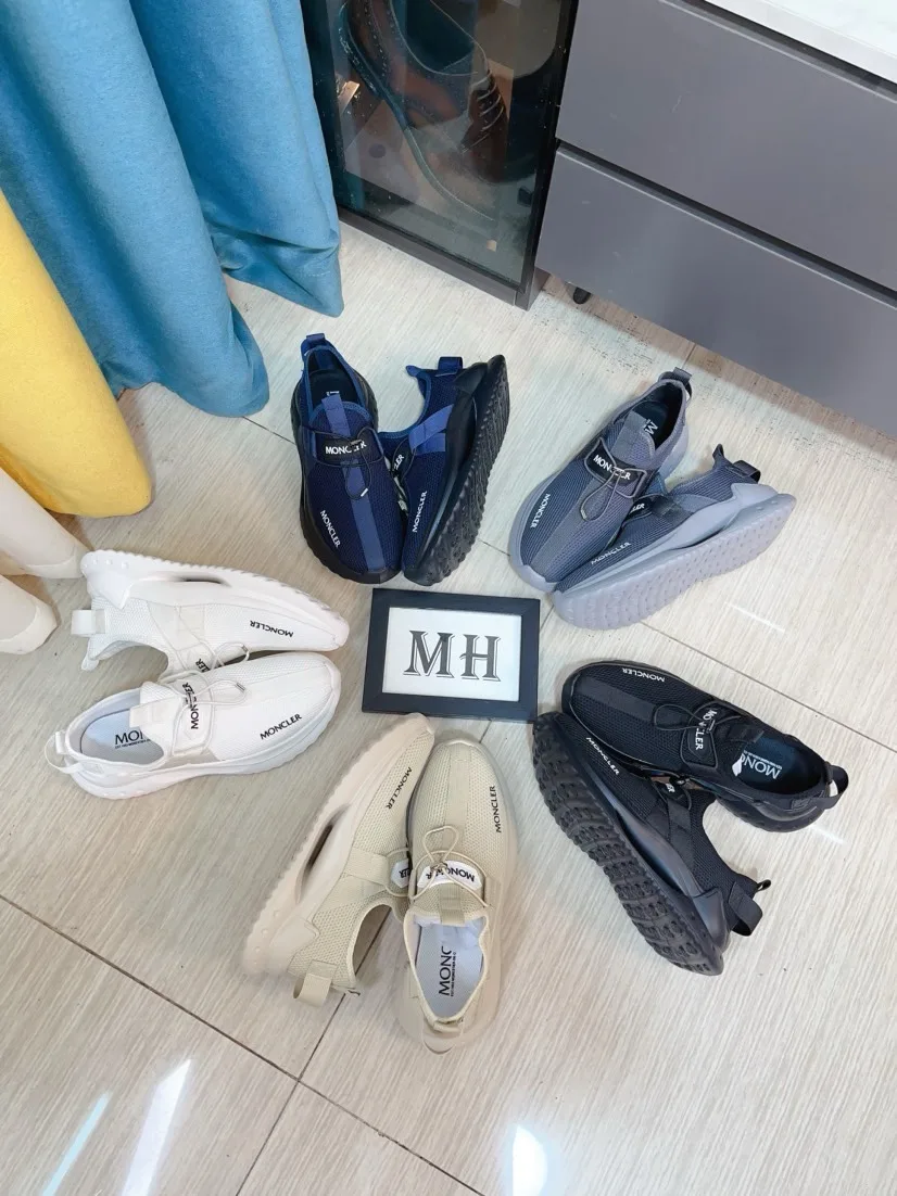 Luxus Moncler FreizeitSportschuhe für Herren Lederschuhe Maßgefertigtes Kalbsleder atmungsaktivem Innensohle echtem