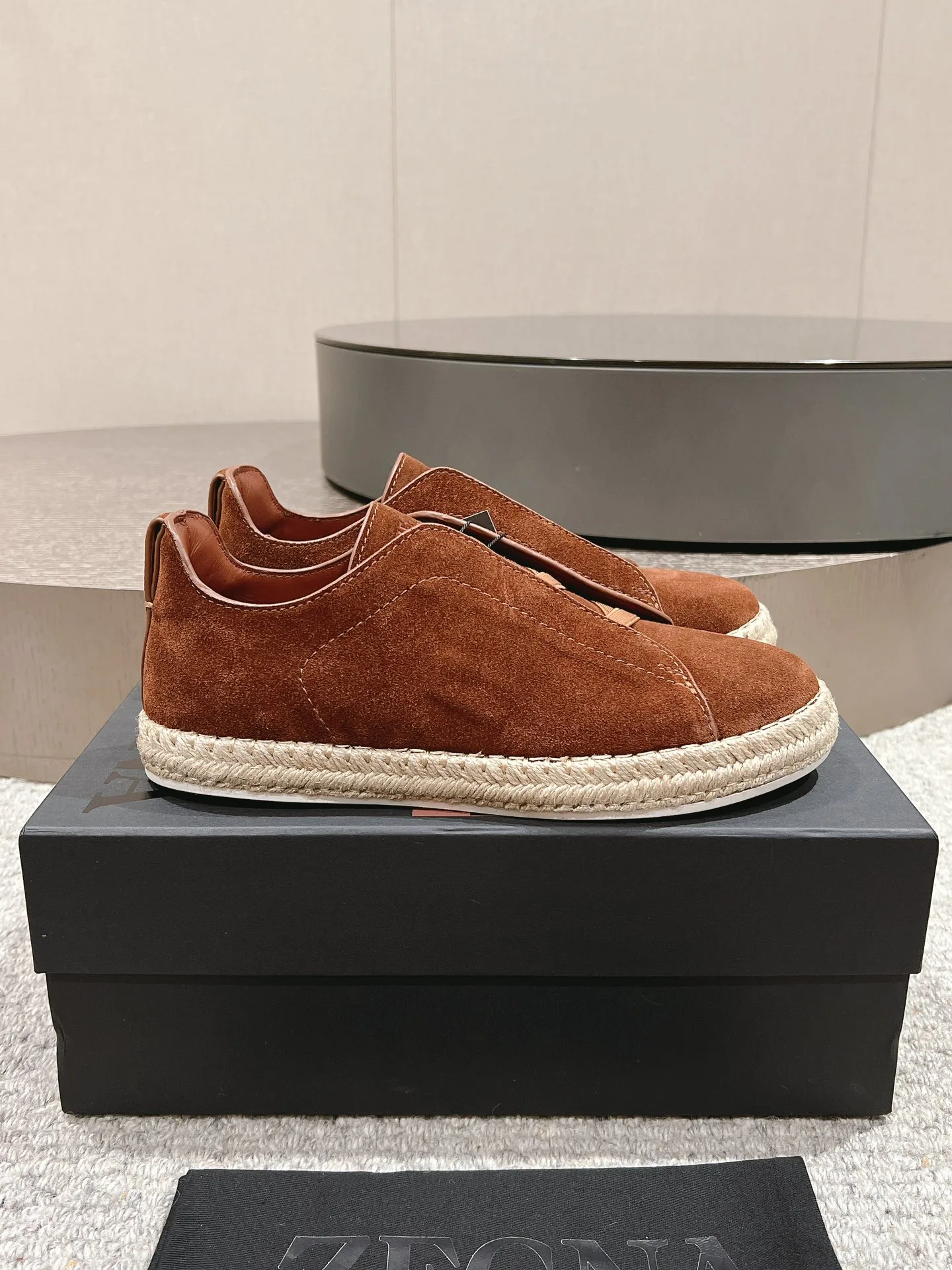 Luxus Zegna Freizeitschuhe Lederschuhe Trile Stitch eleganter Freizeitschuh ikonischen