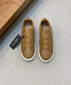 Luxus Zegna Rutschfeste Schuhe Lederschuhe Strickschuhe Diese Tiziano sind genarbtem Kalbsleder