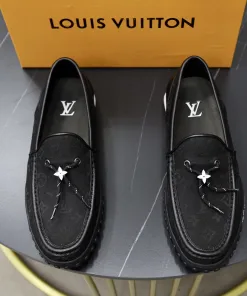 Luxus Louis Vuitton Lederschuhe BusinessLederschuhe Hochwertige Originalrepliken LOUIS VUITTON Originales
