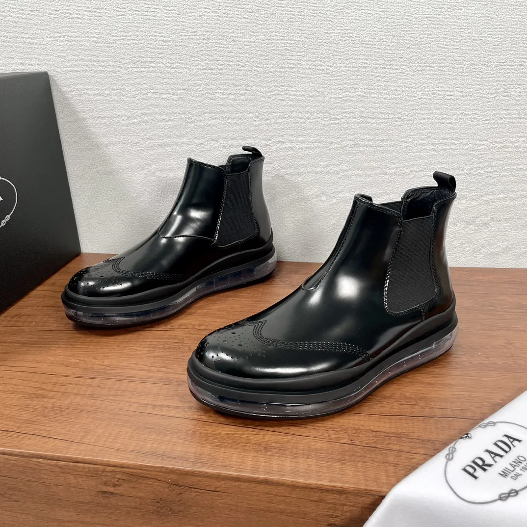 Luxus Prada Lederschuhe Freizeitschuhe aus Leder Prada Classic Luftpolsterung Original italienisch