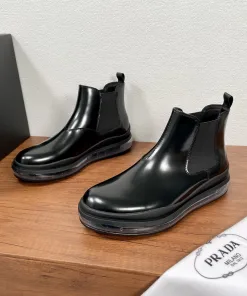 Hochwertige Prada Lederschuhe Freizeitschuhe aus Leder Prada Classic Original offene italienische