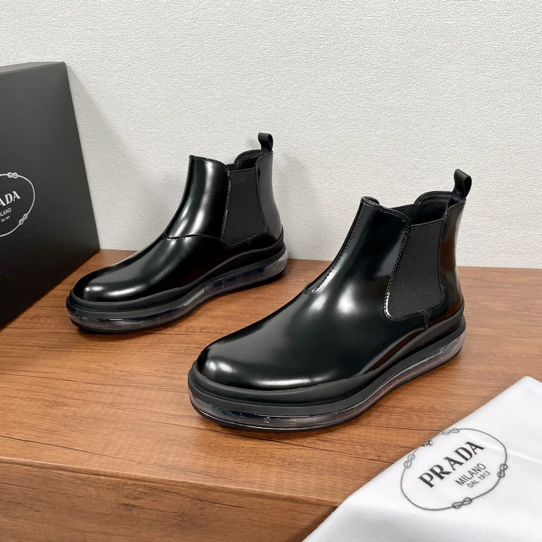 Hochwertige Prada Lederschuhe Freizeitschuhe aus Leder Prada Classic Original offene italienische