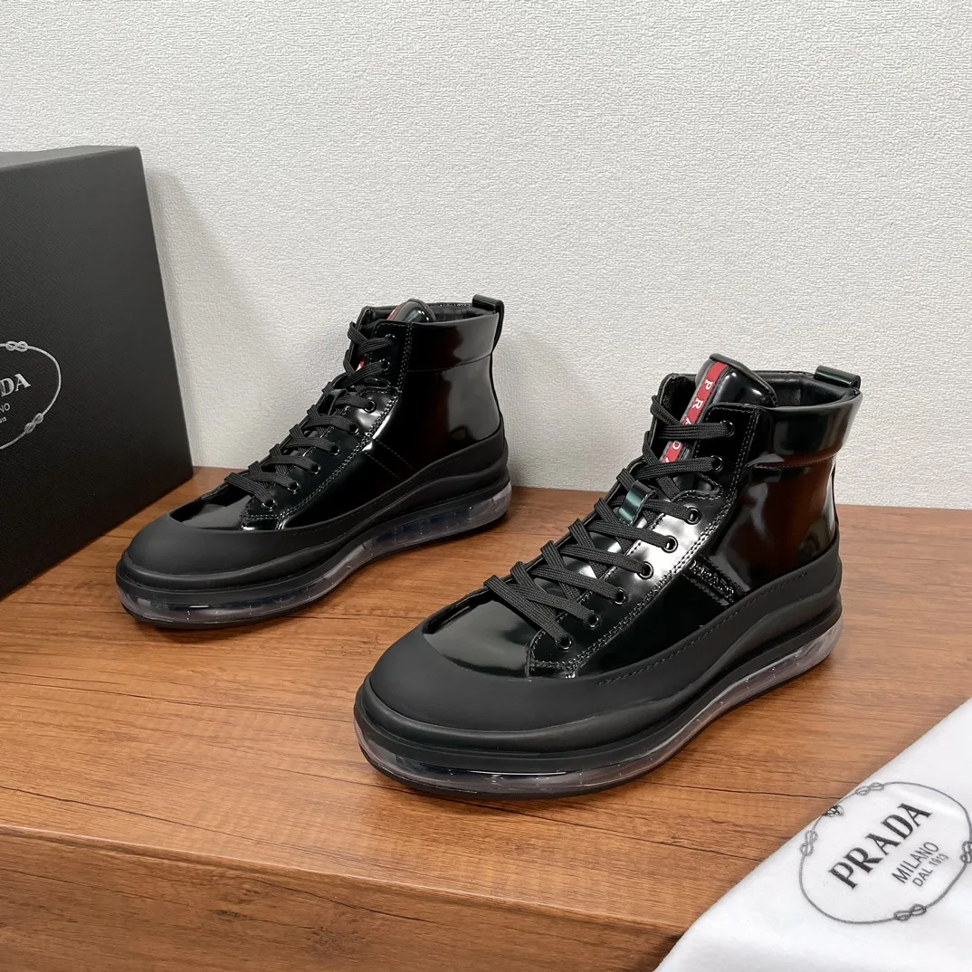 Luxus Prada Lederschuhe Artikelnummer Prada Herren Cushion Schnürsneaker