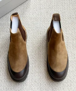 Hochwertige Brunello Cucinelli Lederschuhe Originale Brunello Cucinelli Chelsea Boots