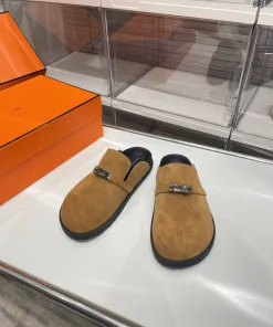 Luxury Hermes Hausschuhe Echter Preis Klassisches Passt Lässig