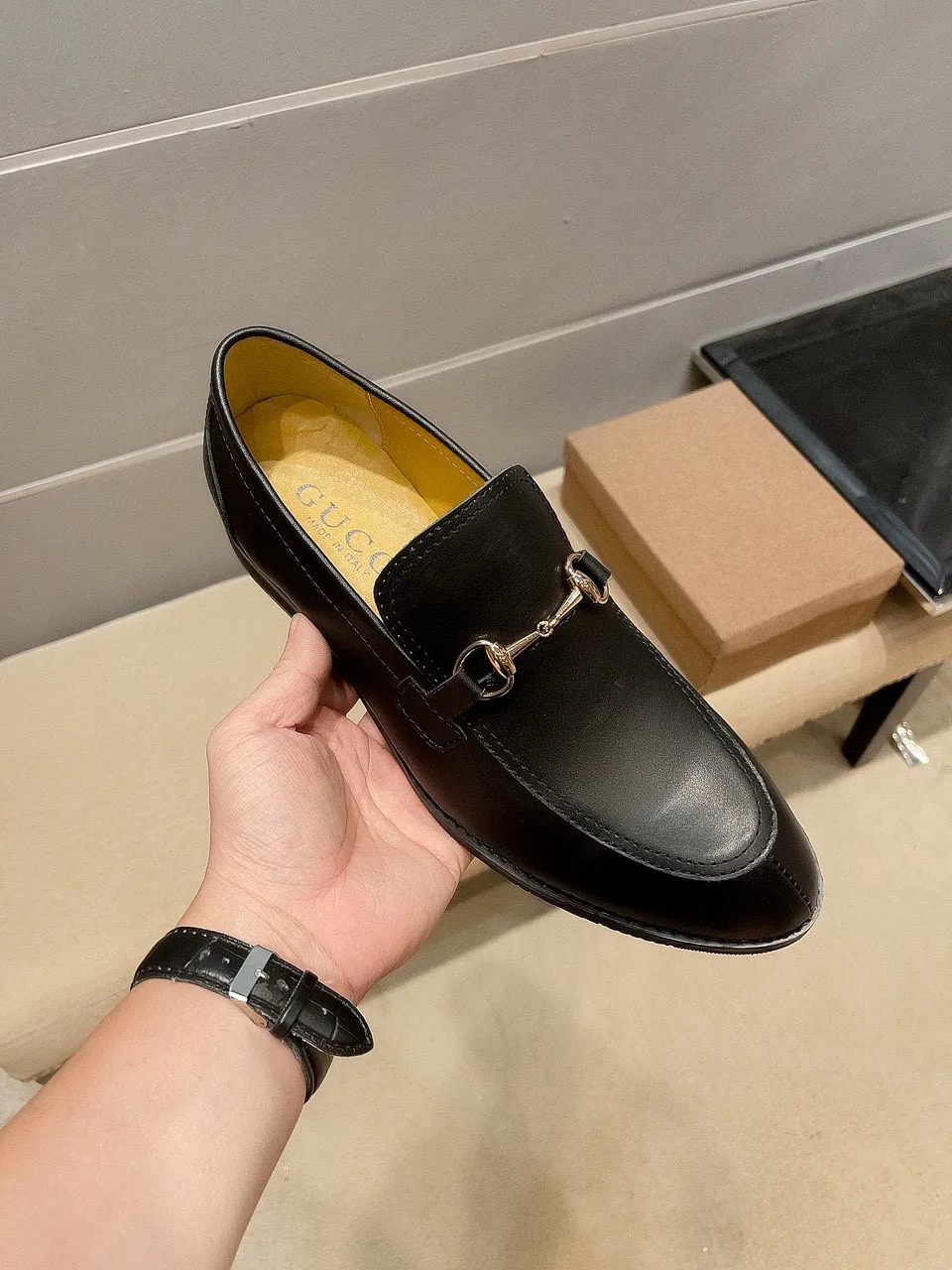 High Quality Gucci Lederschuhe Hochwertige offiziell offizielle französische neueste