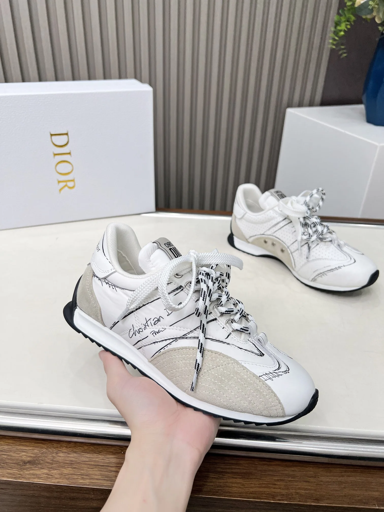 Premium Dior Turnschuhe Größen Silber
