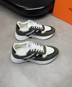 Luxury Hermes Leinenschuhe Hochwertige handgefertigte ein Stück Kalbsveloursleder