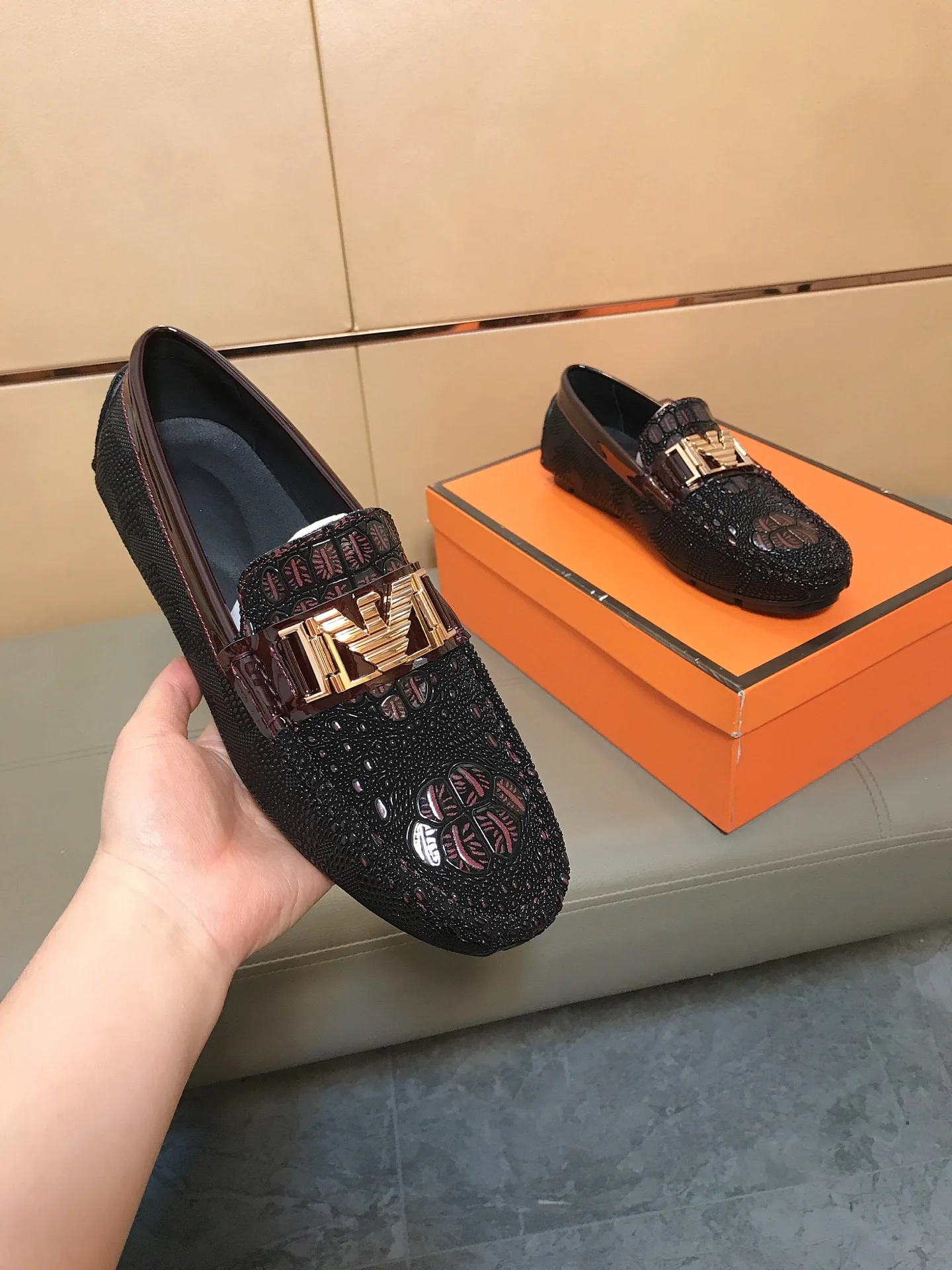 Premium Armani Loafer Klassisches hochwertiges Obermaterial importiertem stilvollem