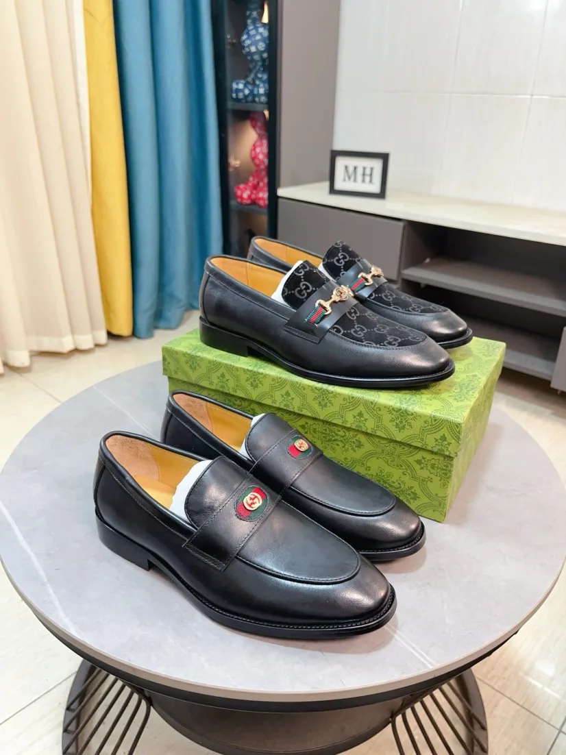 Hochwertige Gucci-Lederschuhe, das angesagteste klassische Design entspricht dem offiziellen