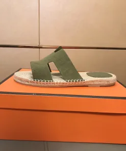 Premium Hermes Herrenpantoffeln Lässige Hausschuhe