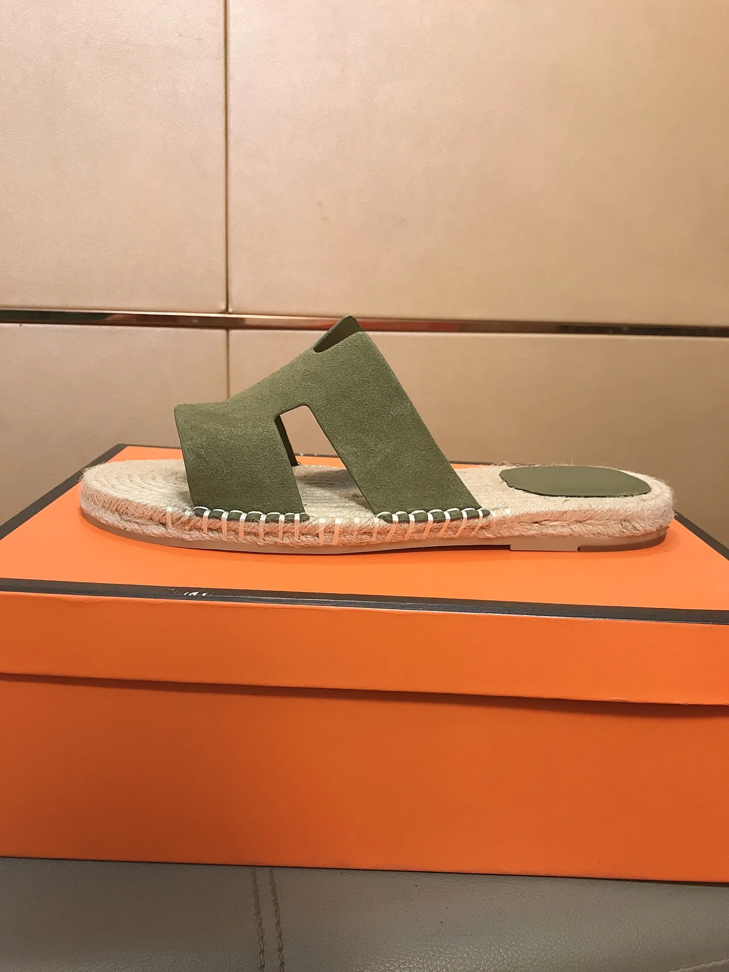 Premium Hermes Herrenpantoffeln Lässige Hausschuhe