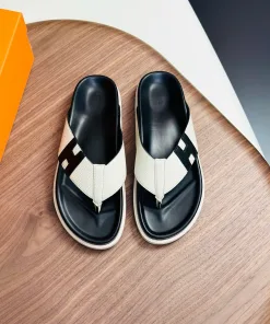 Premium Hermes Hausschuhe Neue Rindsleder rutschfester Stilvoll Größen