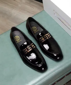 Luxury Versace Lederschuhe Freizeitschuhe aus Leder Offizielle Originale neueste weltweit Verkaufsschlager