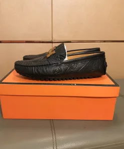 Hochwertiger Hermes Loafer Loafer mit neuestem Gefertigt geprägtem italienischem