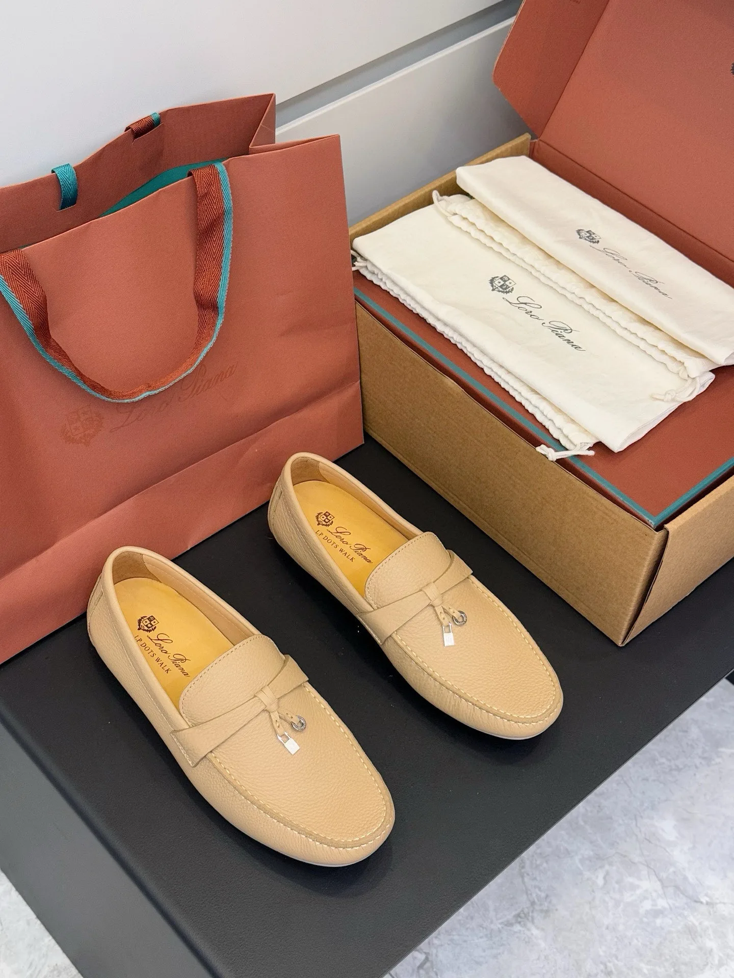 Luxus Hermes Loafer Loro iana Italienische Autofahrerschuhe Premiumqualität