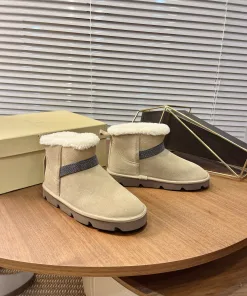 High Quality Brunello Cucinelli Schneestiefel Tatsächlicher Preis Australisches Lammwollfutter Maßgefertigte