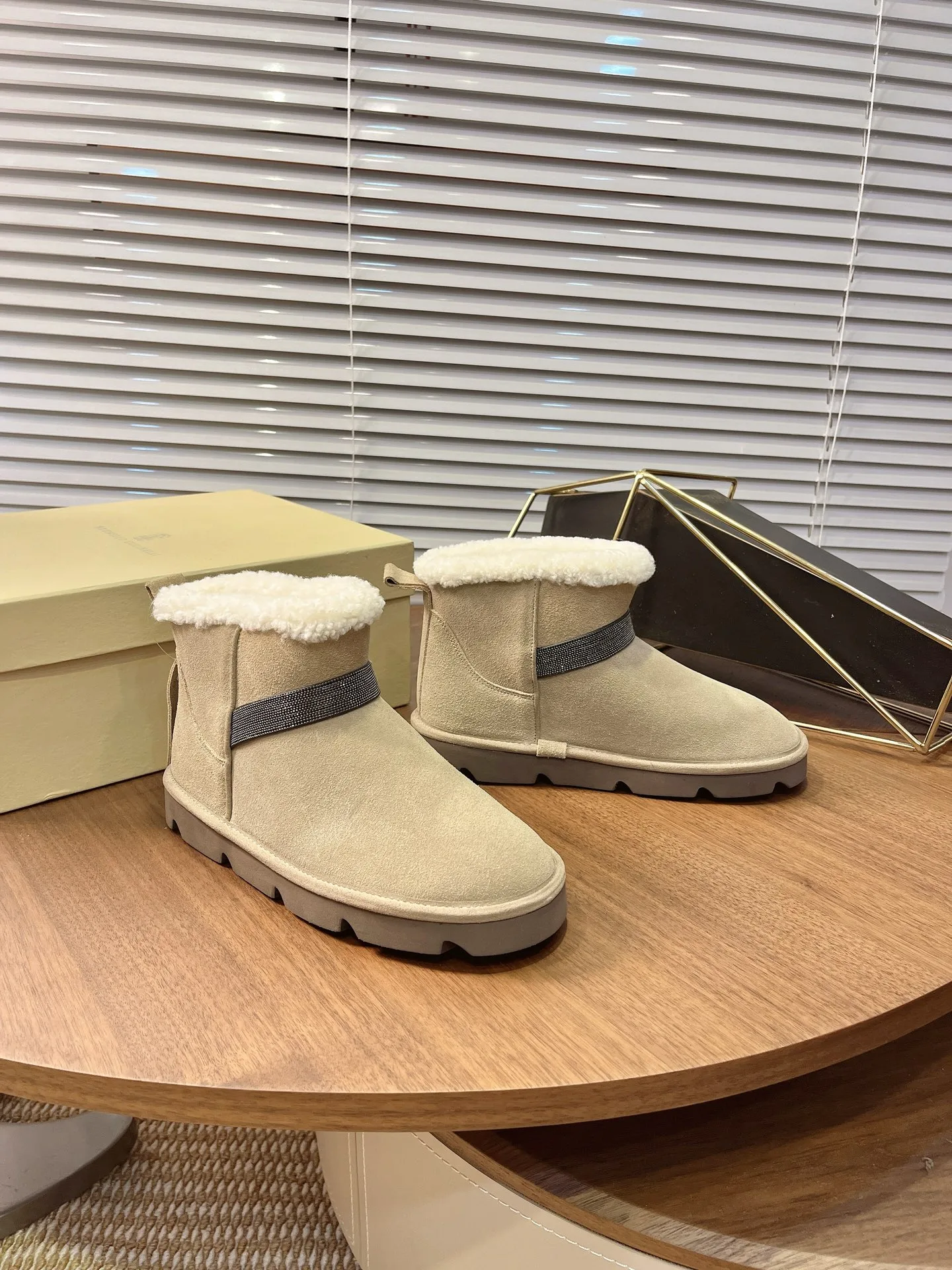 High Quality Brunello Cucinelli Schneestiefel Tatsächlicher Preis Australisches Lammwollfutter Maßgefertigte