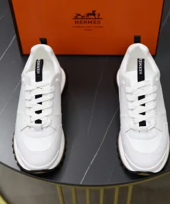 Luxus Hermes Turnschuhe Sneaker mehrfarbigem Kalbsleder geometrische Sohle