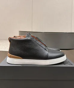 Luxus Zegna Lederschuhe weiße Sneaker lässige Lederschuhe Direkt Lässige Lederschuhe gleichen Stil