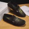 Premium Versace einzelne Schuhe Neue offizielle Obermaterial hochwertiges Veloursleder