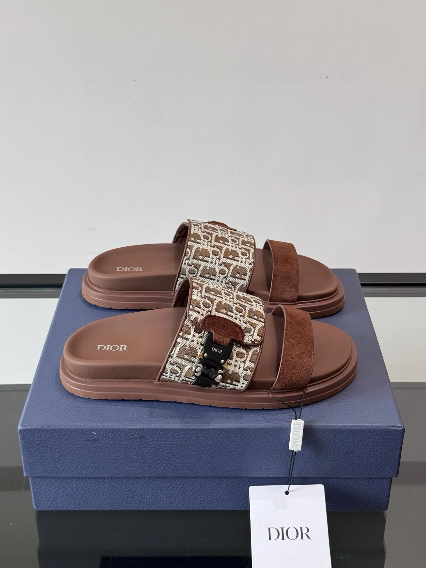 Premium Dior Sandalen Herrensandalen Dior Designklassiker Dior Haute Graue