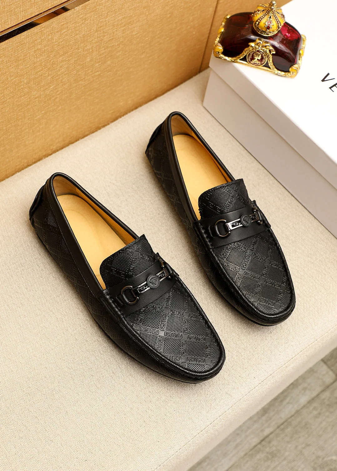 Luxus Versace Loafer Anfrage importiertes Kalbsleder Prägung edlen